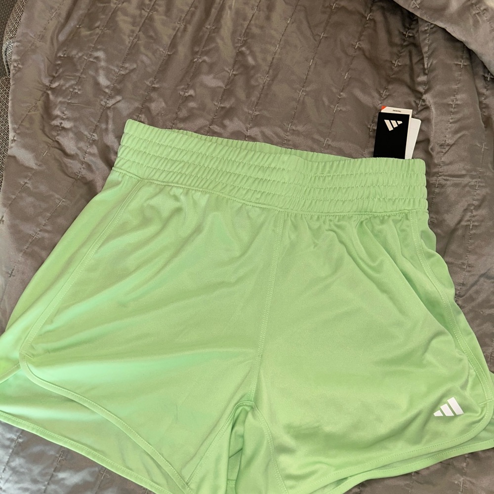 Adidas Green Athletic Shorts Lightweight Performance